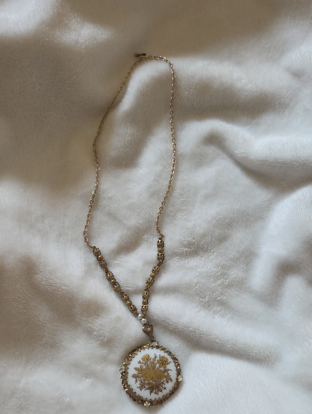 Gold Floral Medallion Pendant Necklace - Women's Gold Necklace